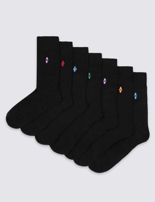 7 Pairs of Freshfeet&trade; Cotton Rich Triangle Sole Socks with Silver Technology
